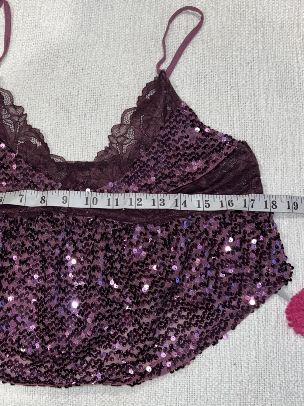 🆕 Free People Right Rhythm Sequin Cami Top Small Wine Combo - Picture 11 of 15